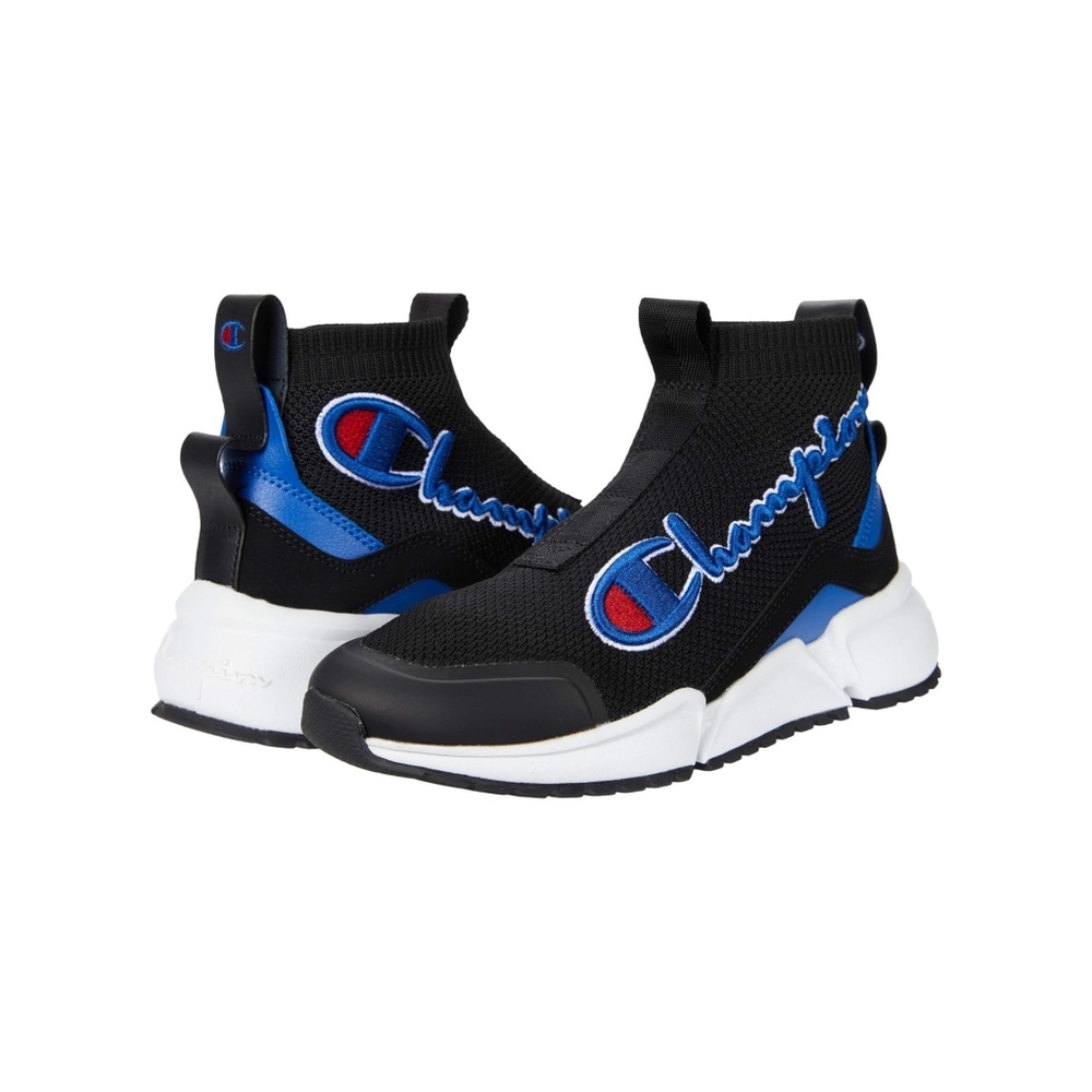 Champion Black and Blue Knit Sneakers